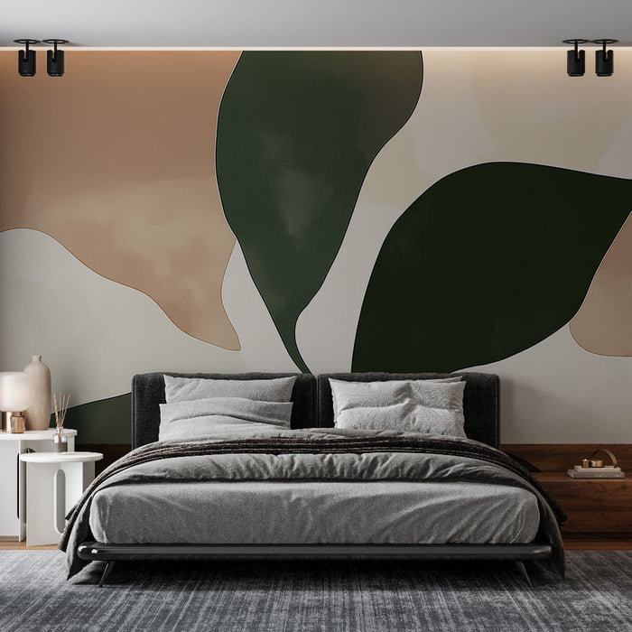 Mural Wallpaper abstract foliage | Elegant leaves and soft shapes