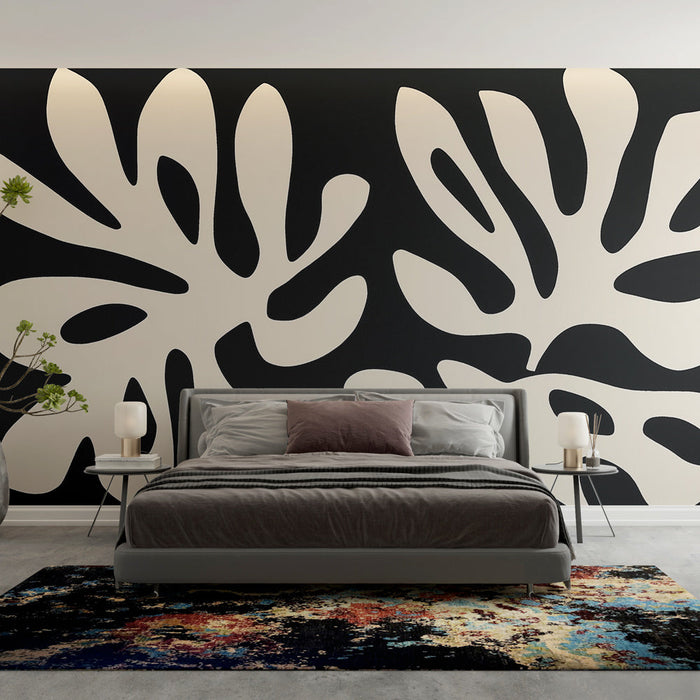 Mural Wallpaper beige foliage | Kaasaegne kunst