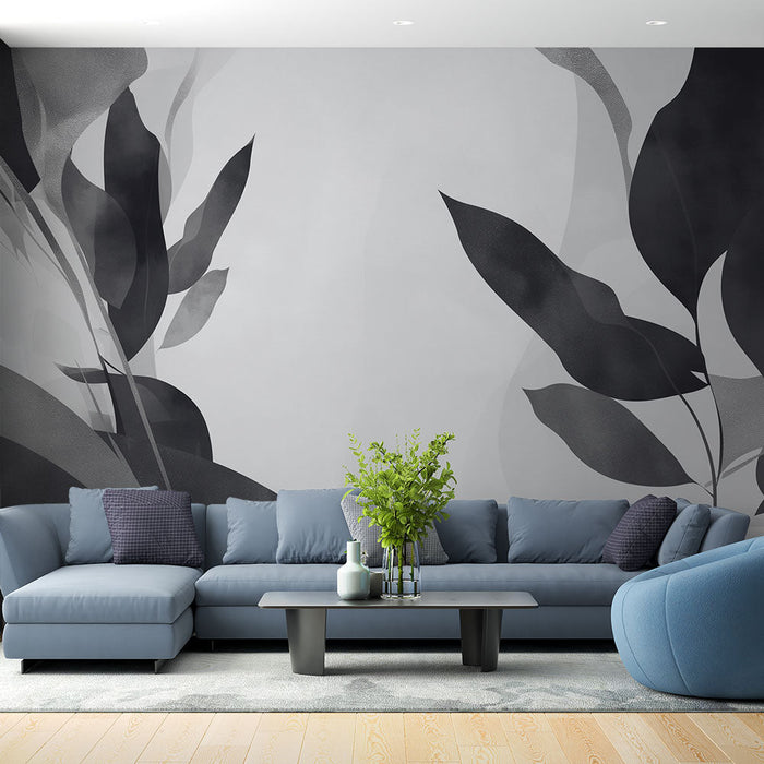 Φινέτσα φύλλων τοιχογραφίας | Μαύρο και λευκό
