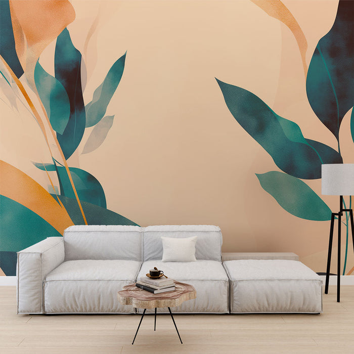 Tapete φινίρισμα τοίχου | Βιντάζ πορτοκαλί και πράσινο