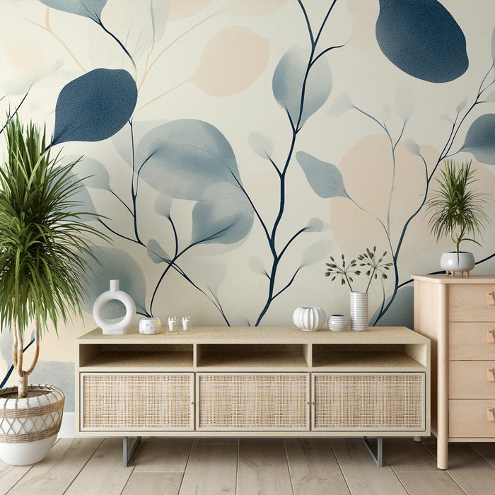 Papel pintado soft foliage | Delicate leaves in soothing tones