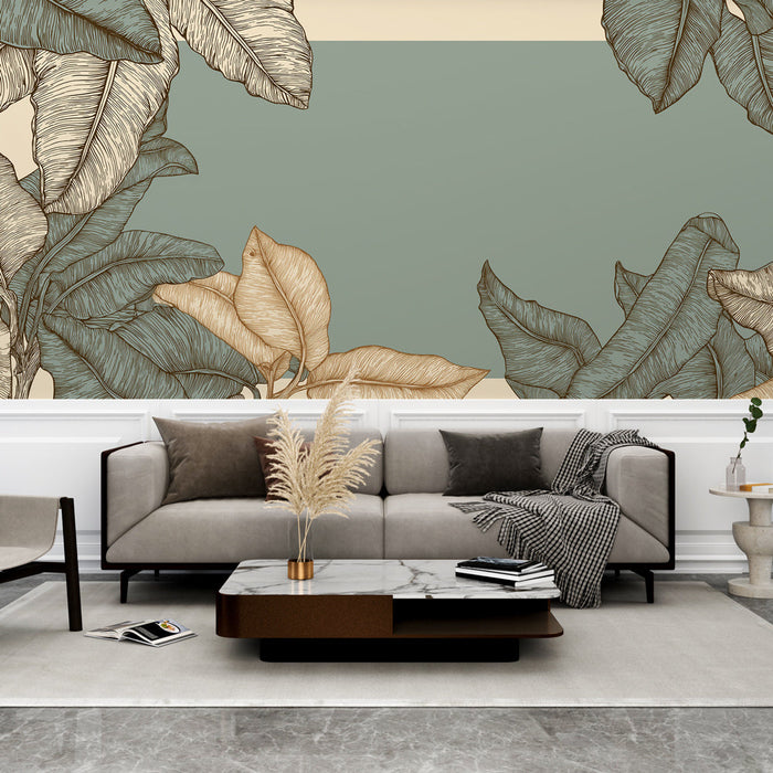 Fototapet elegantni lišće | Detaljni listovi u umirujućim tonovima