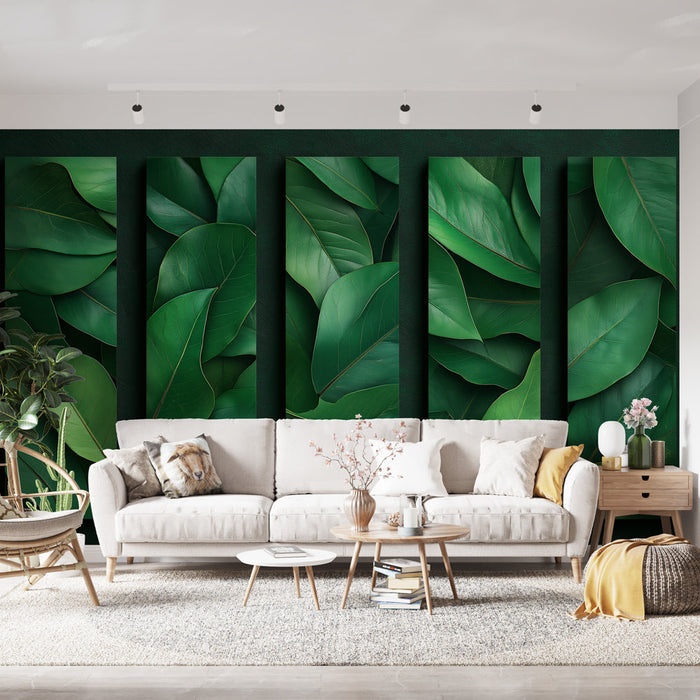 Tapete Laub | üppige grüne Blätter überlappen