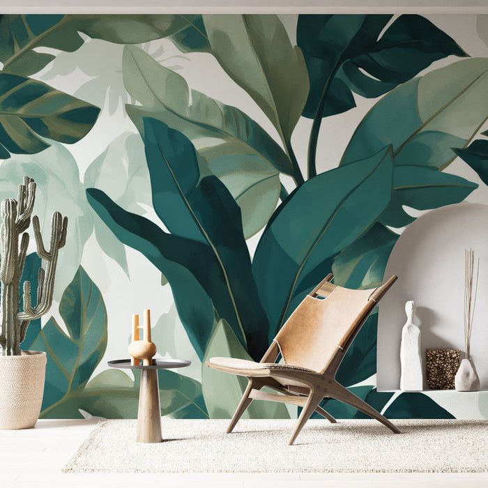 Mural Wallpaper foliage | Large green leaves