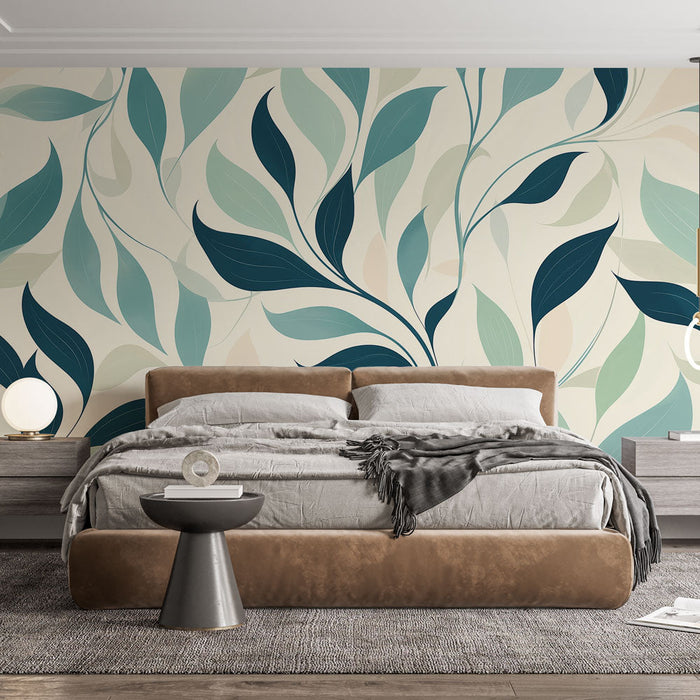 Muraaltapeet moodne lehestik | Elegantne lehedisain pastelltoonides