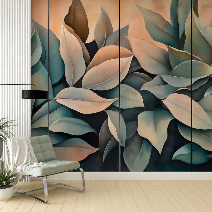 Fototapeet kaasaegne lehestik | Lehed pehmete ja elegantsete toonidega