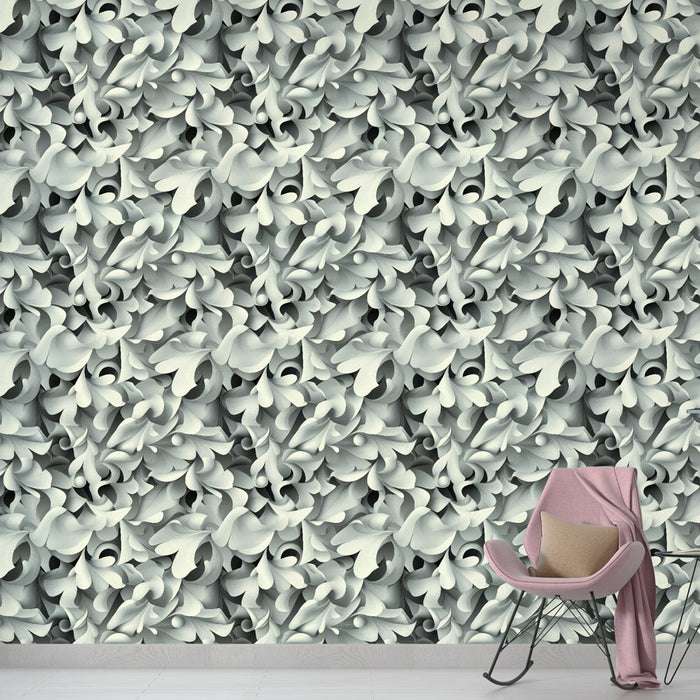 Fotótapé falevek | Stílizált domború levelek finom mintája