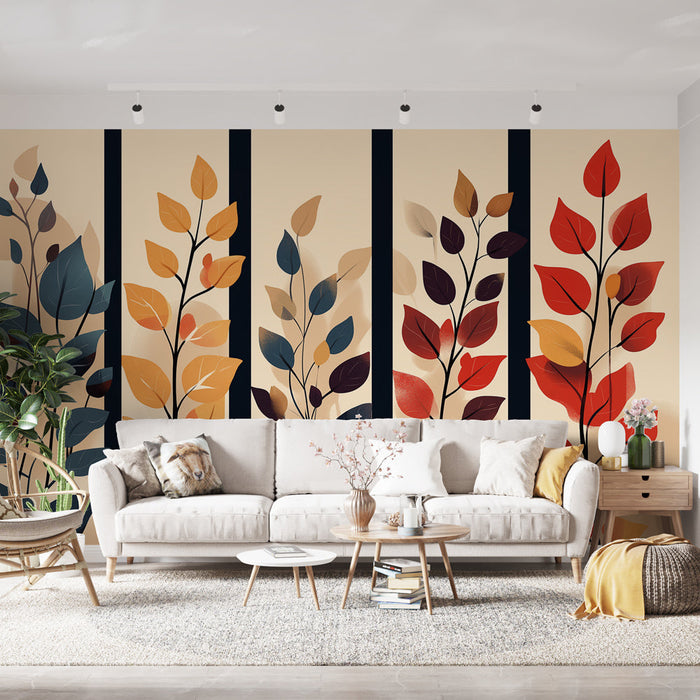 Tapetti lehtikuvio | Tyylikkäitä syksynvärisiä lehtimotiiveja