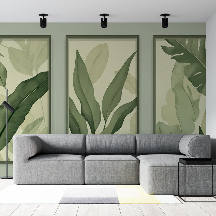 Tapete φύλλων τοίχου | Μοντέρνα και καταπραϋντικά πράσινα μοτίβα φύλλων