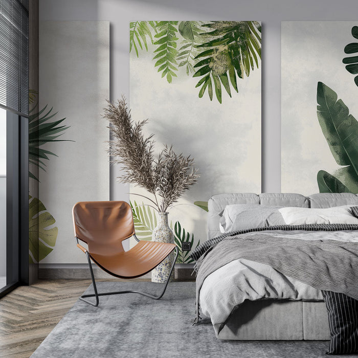 Ταπετσαρία φυλλώματος | Τροπικά μοτίβα σε αποχρώσεις του πράσινου