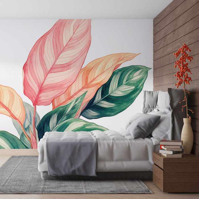 Tapeta pastelno lišće | Nježni listovi u mekim nijansama