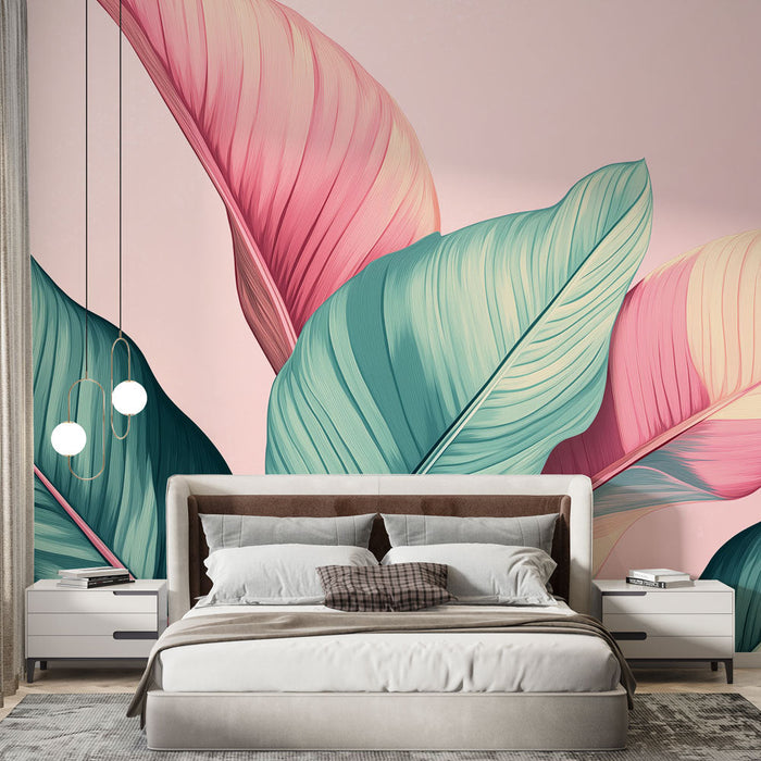 Tapeta pastelno lišće | Elegantni listovi s nježnim nijansama