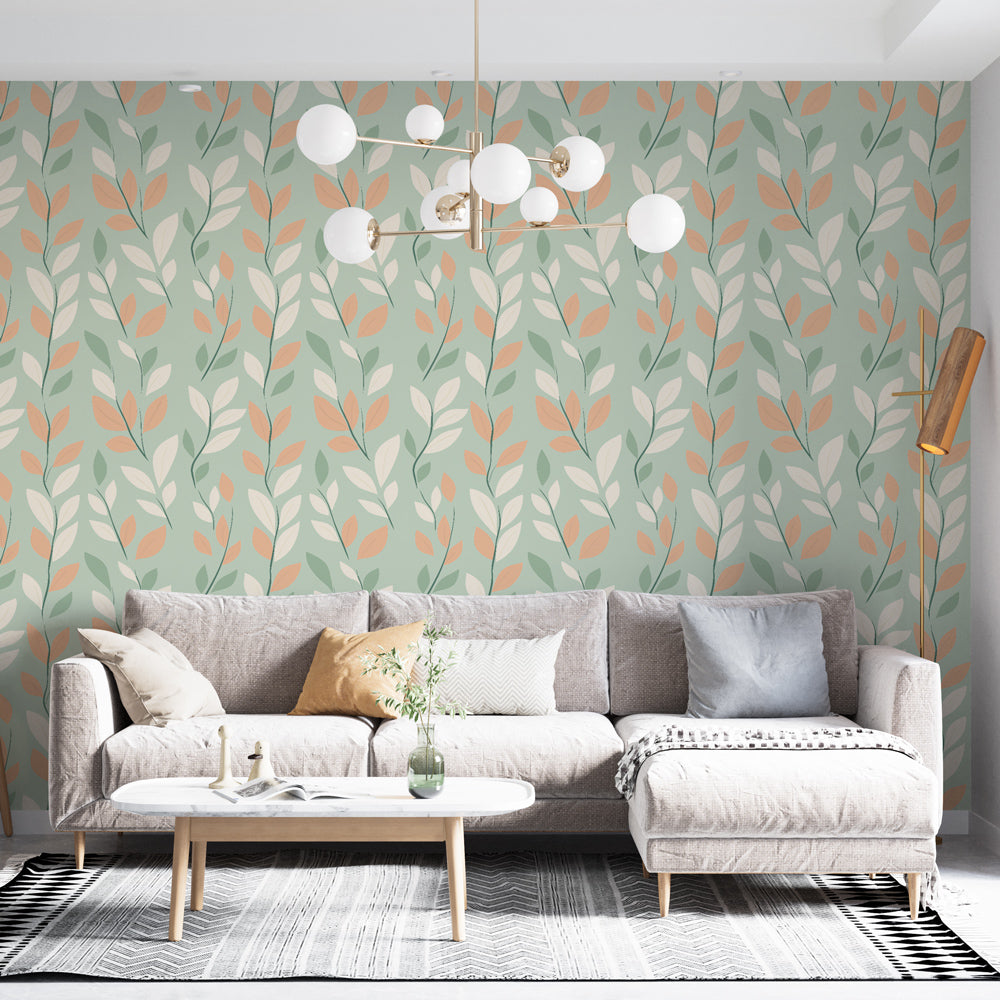 pastel leaf wallpaper