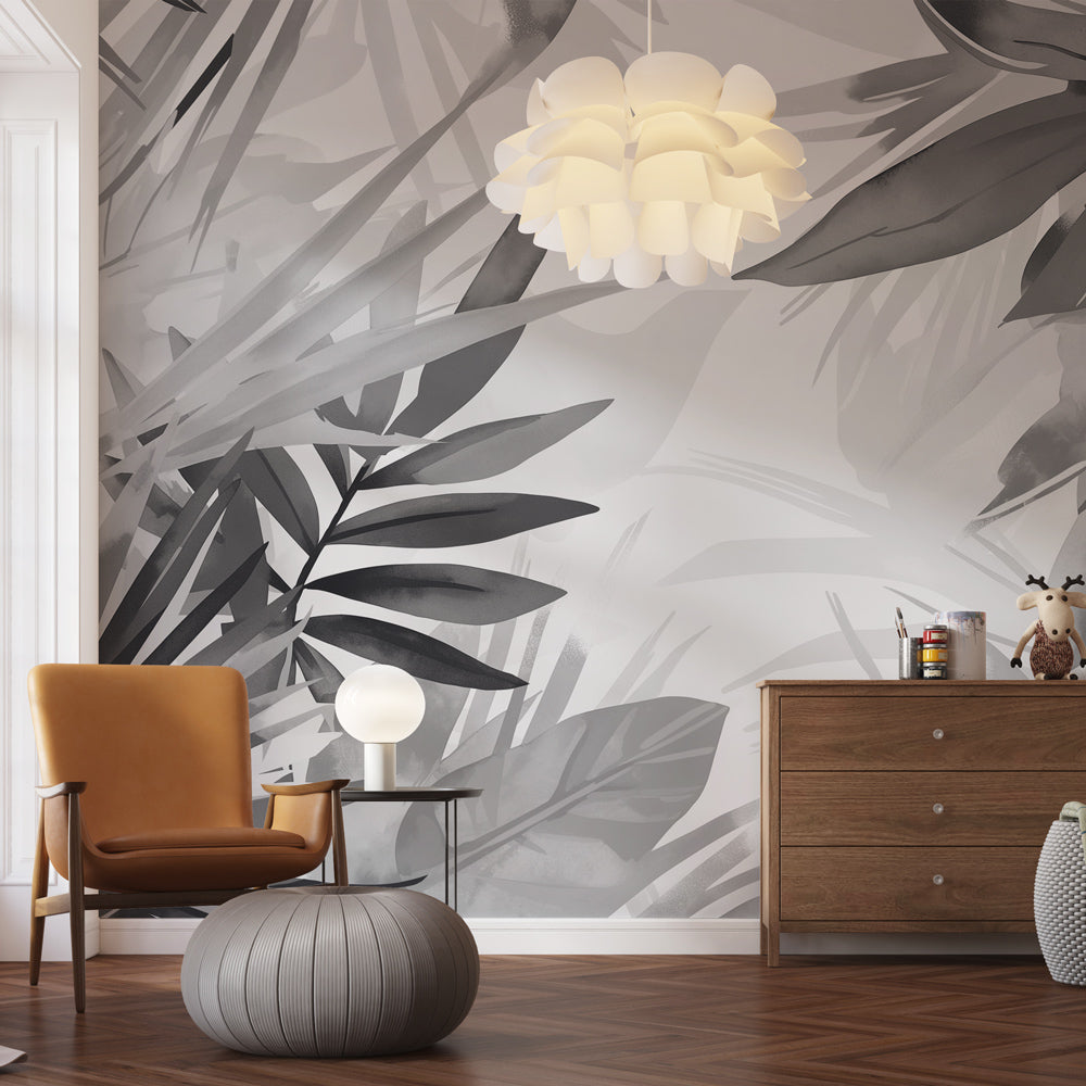 Fototapet pastel blade | Sort og hvidI18n Error: Missing interpolation  value \, image size:1000x1000