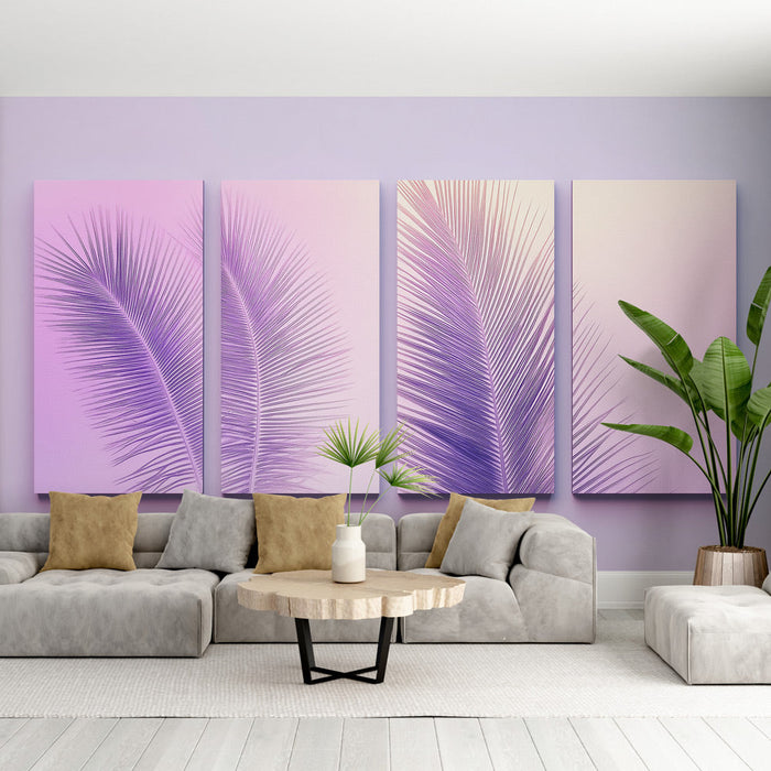 Tapete u pastelnim nijansama lišća | Dlanovi nježno nacrtani na blagom gradijentu