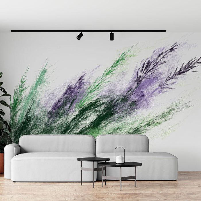 Tapeta Provansalsko Lišće | Između Zelene i Ljubičaste