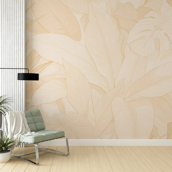 Tapeta retro listje | Panoramska