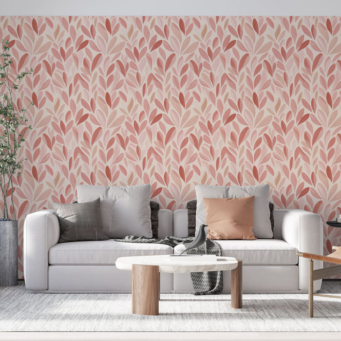 Fototapeta feuillage rose | Vzorec listov v odtenkih rožnate in breskve