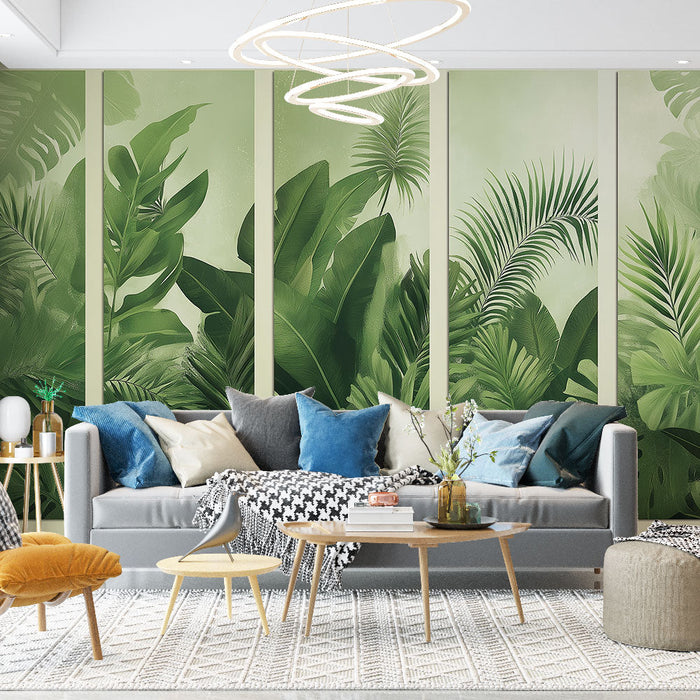Tapete tropskog lišća | Set od pet panela bujnog lišća