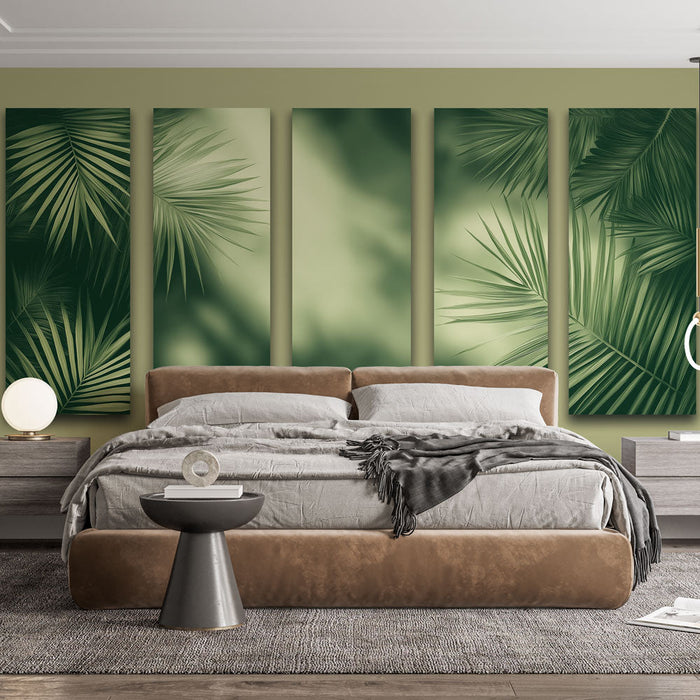 Tapete μουράλ τροπικής φυλλωσιάς | Μοτίβα πυκνών πράσινων φύλλων