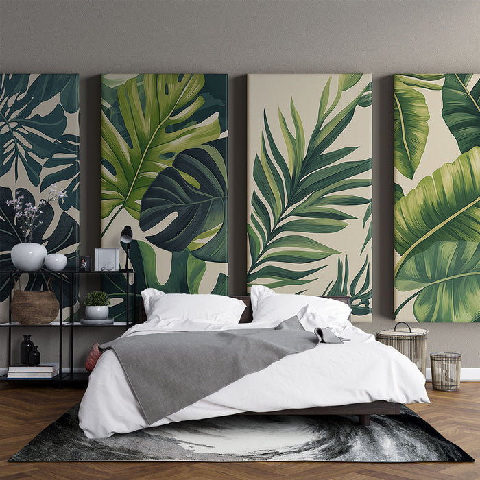 Tapete φυτικής τροπικής φύλλωσης | Ένα σύνολο από πυκνά φύλλα σε πράσινες αποχρώσεις