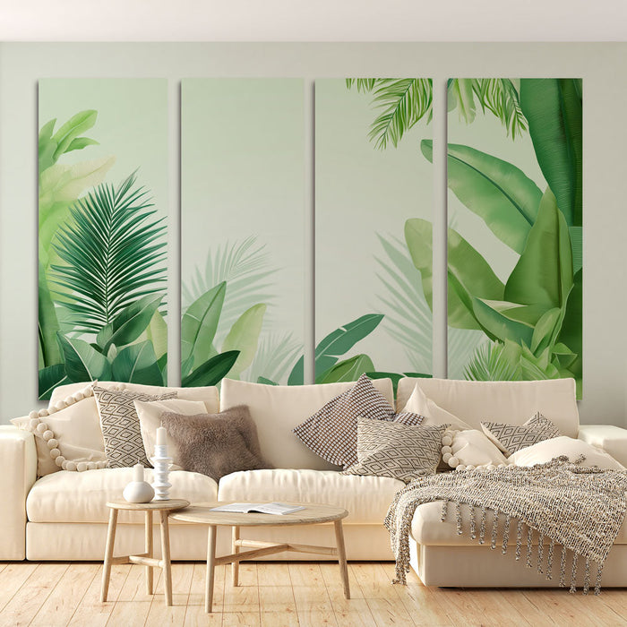 Ταπετσαρία τροπικό φύλλωμα | Μια κομψή ανάμειξη πλούσιων πράσινων φύλλων