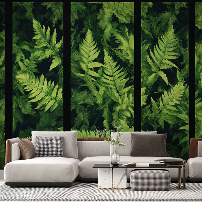 Tapeta liściowa | Bujna mieszanka szmaragdowych paproci