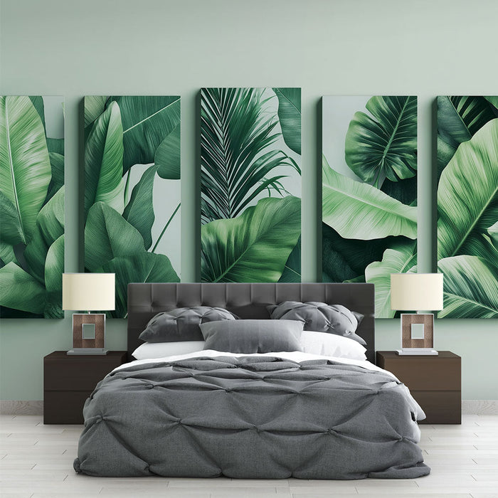 Fototapet løvverk | Et frodig panorama av tropiske grønne blader