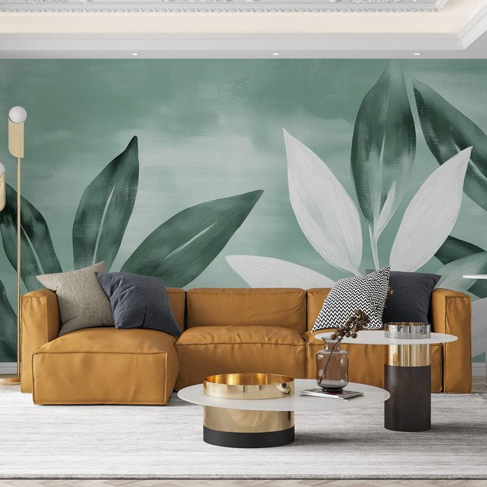 Фототапет водна зелена зеленина | Пастелна живопис