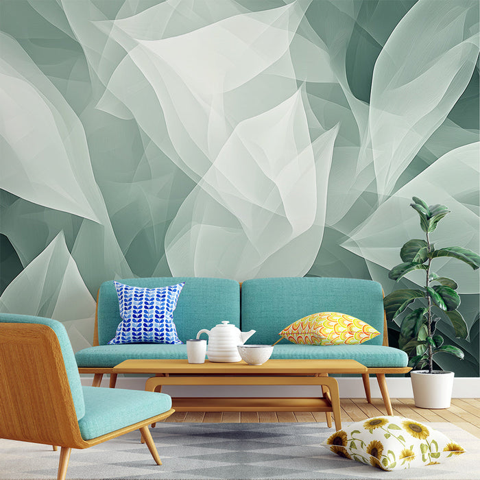 Mural Wallpaper green foliage | Abstract leaves in shades of green