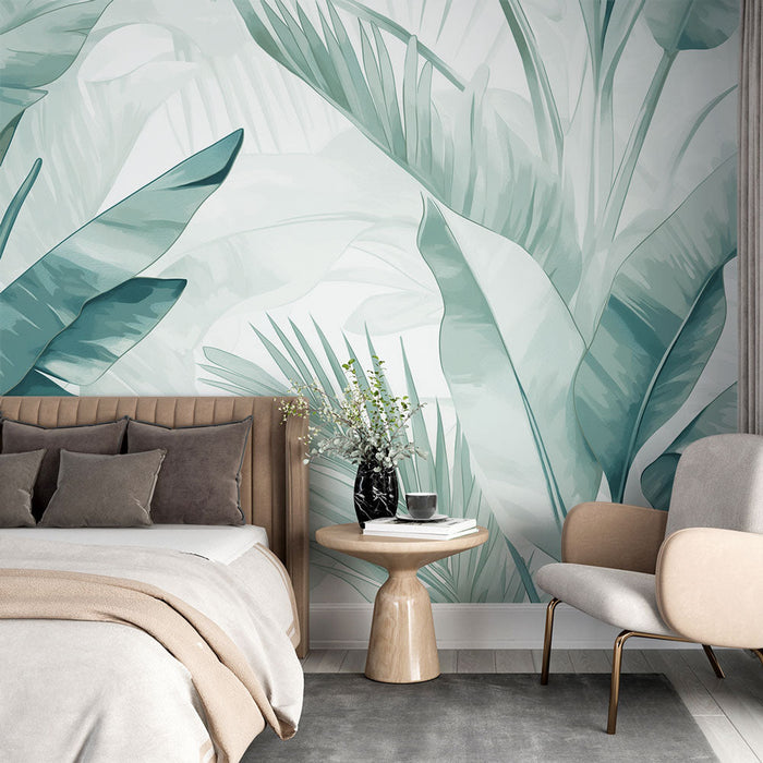 Mural Wallpaper green foliage | Large leaves