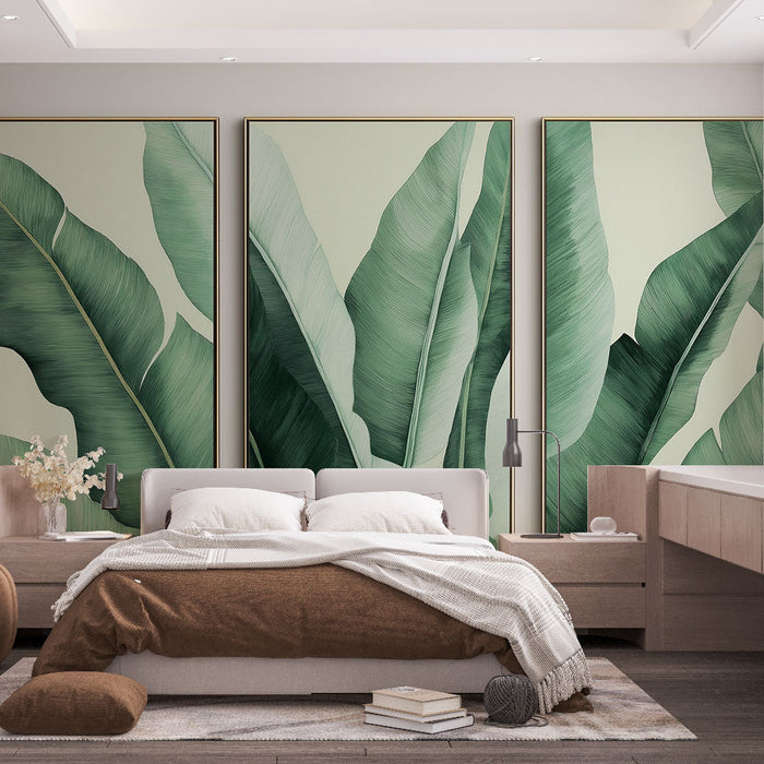 Tapeta zelené listí | Elegantní velký tropický listový vzor