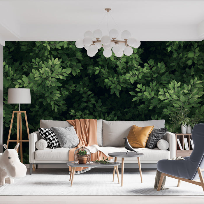 Mural Wallpaper green foliage | Lopsakas lehemustri loodusliku õhkkonna loomiseks