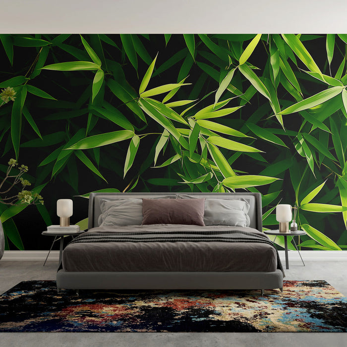 Mural Wallpaper green foliage | Zoom and bamboo forest