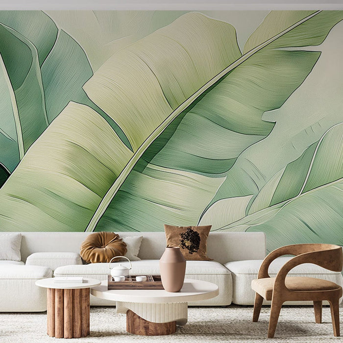 Tapeta banana leaf | Listovi banane u gradijentu nježnih zelenih tonova