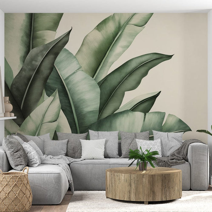 Tapetti banaaninlehti | Vehreät lehdet vihreän sävyissä