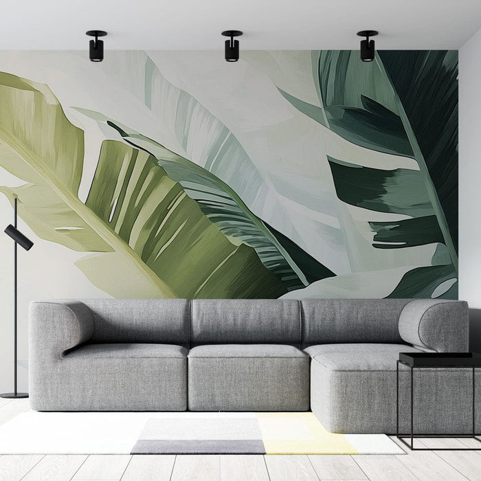 Carta da parati foglia di banana | Foglia di banana e tonalità di verde