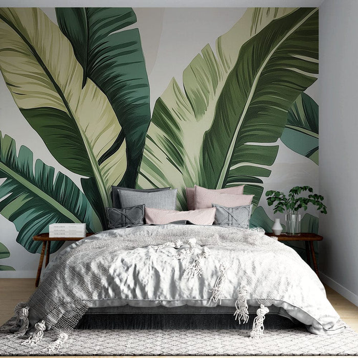 Фототапет banana leaf | Големи бананови листа в зелени нюанси