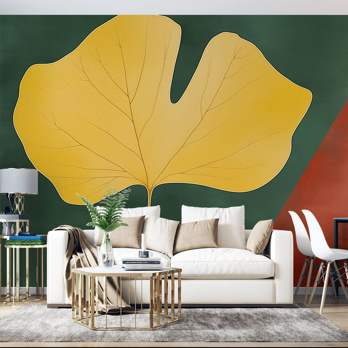 Tapeta žuti list | Moderna elegancija s prirodnim uzorcima