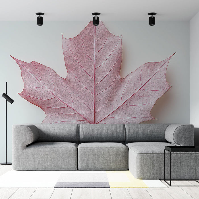 Tapeta růžový list | Krásný jemný list na bílém pozadí