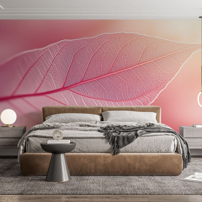 Pisana tapeta rožnati list | Nežna ilustracija in lahke teksture