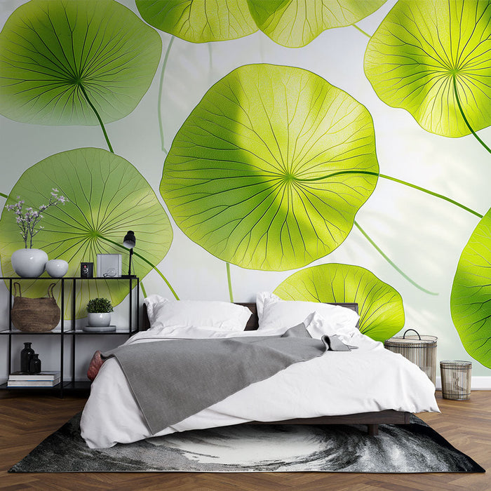 Tapeta liście lotosu | Dekoracje ścienne inspirowane naturą