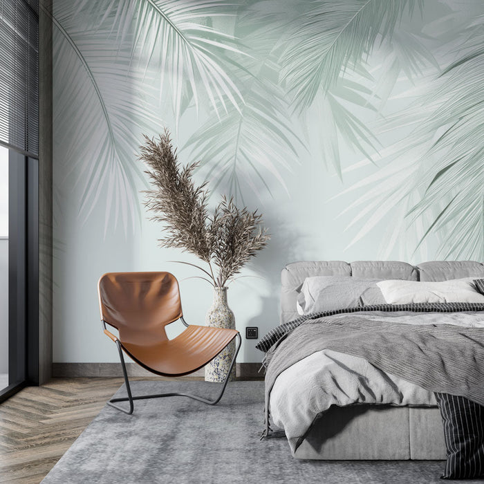 Фототапет палмови листа | Монохромно зелено