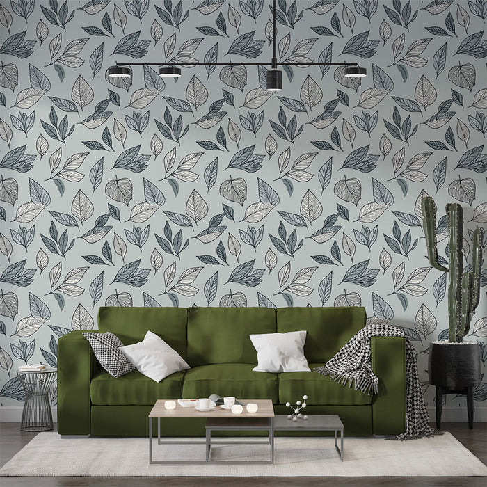 Tapeta delikatne liście | Wzór liścia na pastelowym tle