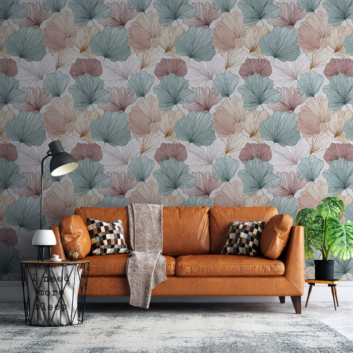 Tapeta delikatne liście | Delikatne wzory wodnych kolorów kwiatowych