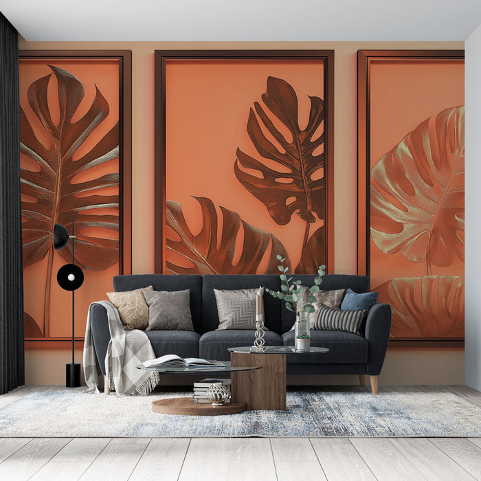 Tapeta exotické listy | Monstera vzory v moderních rámech