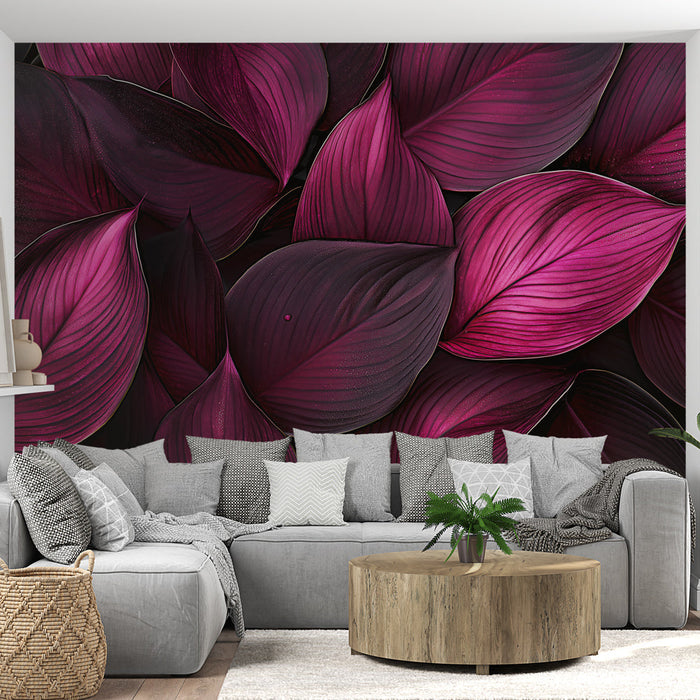 Fototapet lilla blader | Store teksturerte gradientblader