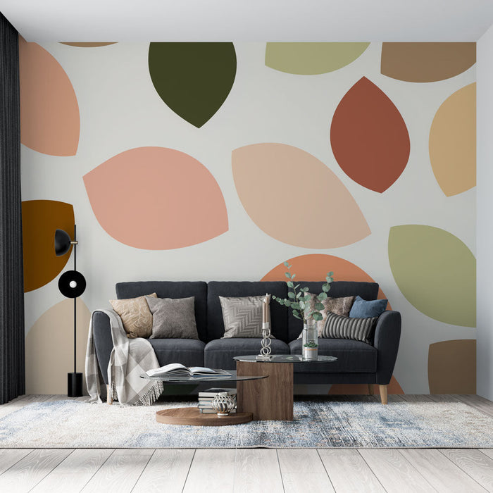 Tapet stiliserade löv | Mjönster av mjuka löv i pastellfärger