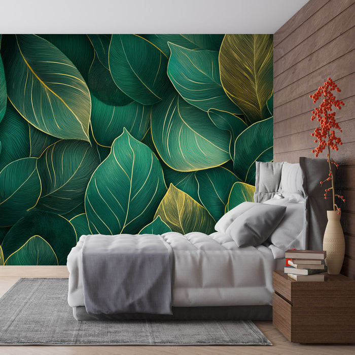 Tapeta ostavlja | Smaragdno zelena i zlatna