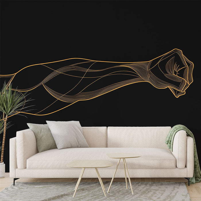 Foto Behang fitness | Moderne illustratie van een gespierde arm in beweging